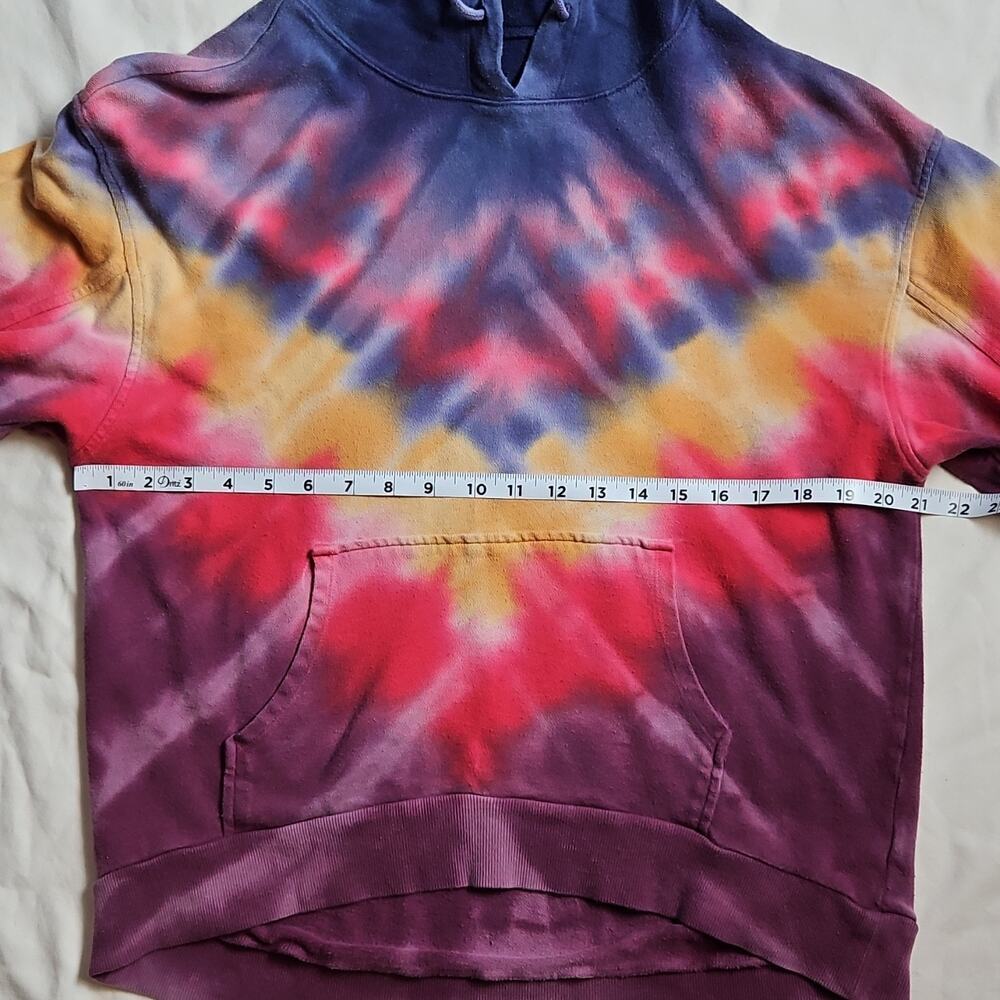 Wild Fable Tie-Dye Pullover Hoodie M 100% Cotton Purple Blue Yellow Red - Picture 6 of 9